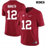 NCAA Women's Alabama Crimson Tide #12 Joe Namath Stitched College Nike Authentic Crimson Football Jersey XK17D07CT